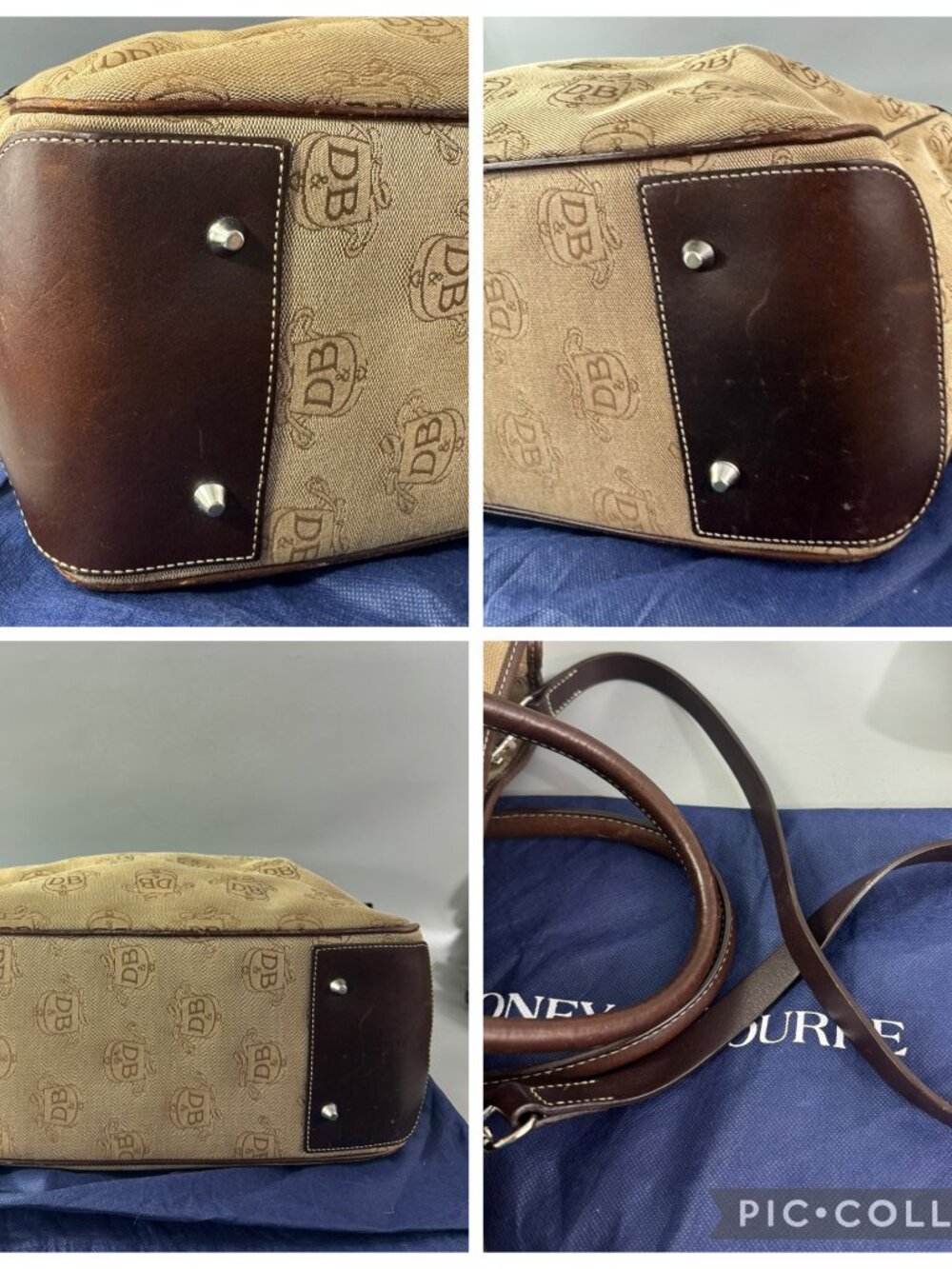 Vintage Dooney & Bourke Classic Signature Monogram Tote with Matching Pouch - Picture 14 of 15